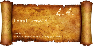 Lessl Arnold névjegykártya
